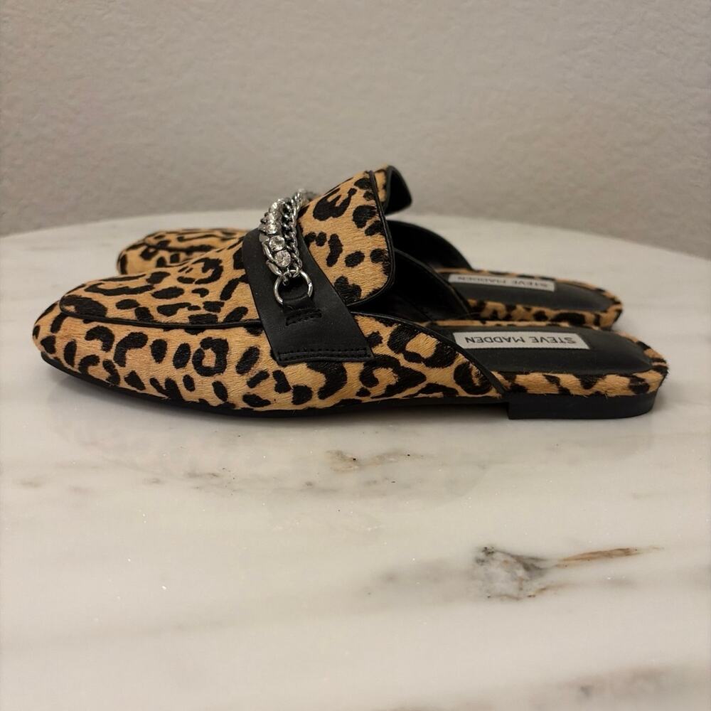 Steve Madden Kalista-L Leopard Print Slip on Mules